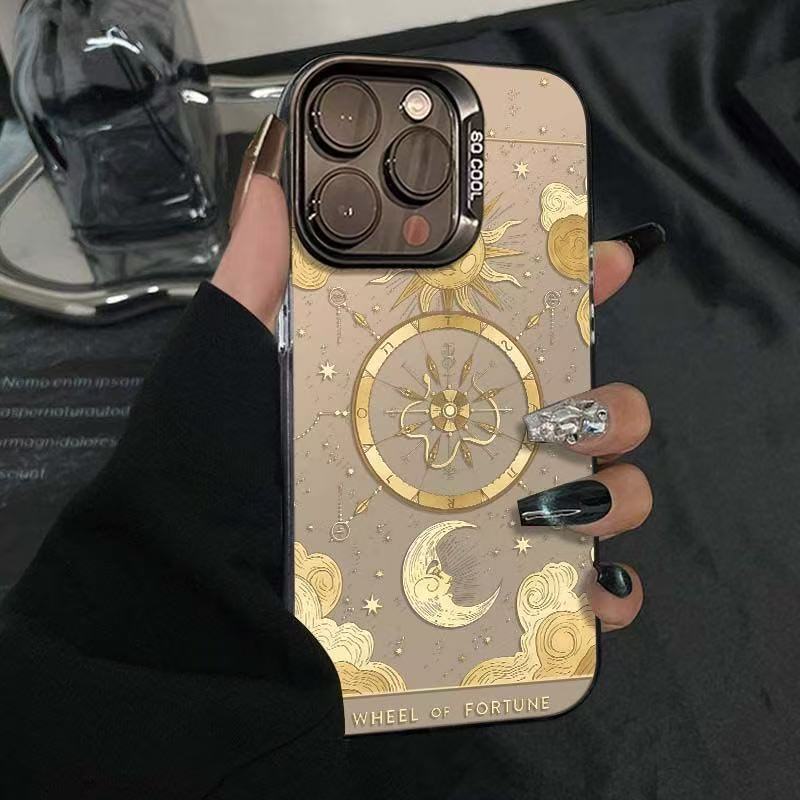 Golden Starry Sky Is Suitable for Apple 16Promax Mobile Phone Case Personalized Vitality Case iPhone15/14/13 Europe and America 12