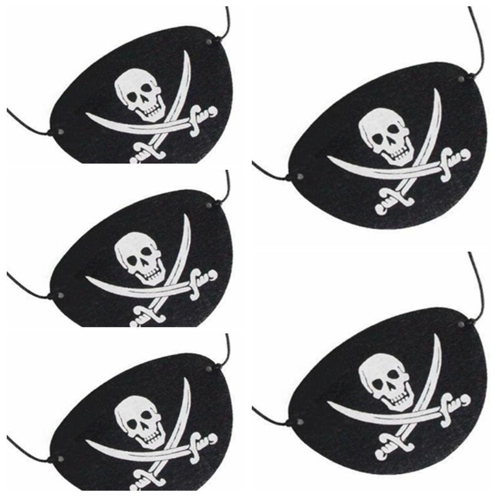 5Pcs Black Skull Pirate Captain Cap Horror Felt Pirate Hat Party Supplies Easter