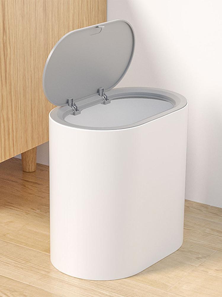 Smal Vormige Drukring Afvalbak met Deksel voor Badkamer Kloof Huishoudelijke Drukrol Toilet Keuken Afvalbak