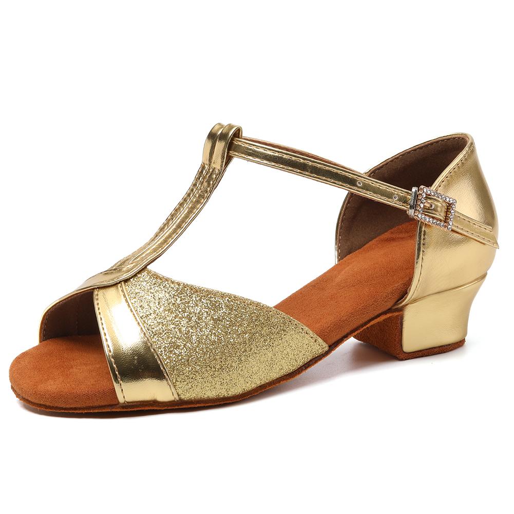 

Танцевальная обувь для детей/взрослых девочек женщин для латиноамериканских танцев, танго, сальсы, бальных танцев, низкий каблук 3,5 см, мягкая подошва 30