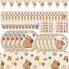 Capibara Capybara Birthday Decoration Disposable Tableware Birthday for Bara Baby Shower Tableware Balloons Capibara Cumpleaños