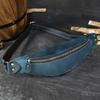 Marsupio da Uomo in Pelle Crazy Horse Borsa a Tracolla in Pelle Douyin Borsa Multifunzionale da Petto per Sport all'Aperto Marsupio da Donna per Telefono Cellulare