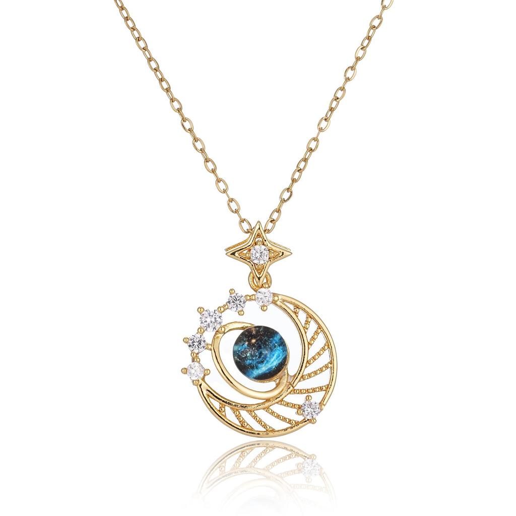 Titanium Steel Star Necklace for Women Planet Moon Astronaut Pendant Necklaces Jewelry Gifts