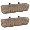 Balcony Planters 2 Pcs Wicker with PE Lining 80 Cm
