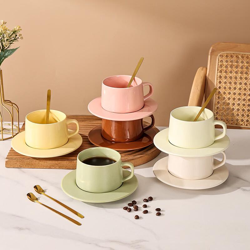 Nordic Ceramic Coffee Mug and Saucer Set