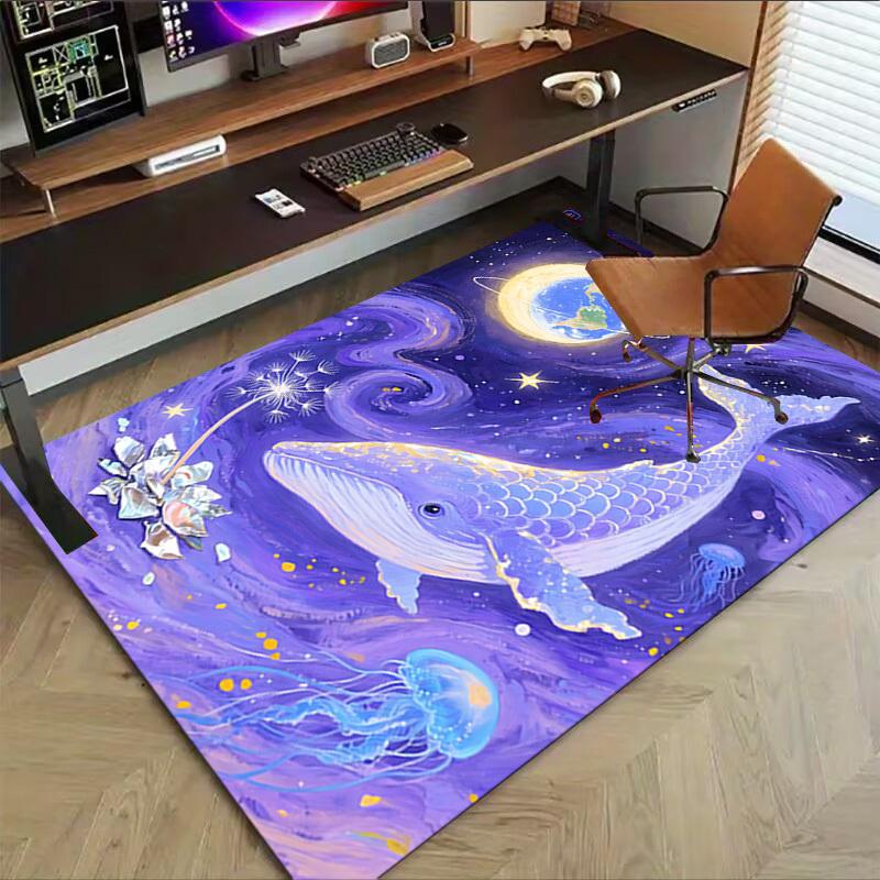 1PC Whale Dream Carpet Ultra Soft, Thick & Absorbent, Non Slip Machine Washable Mat for Entryway
