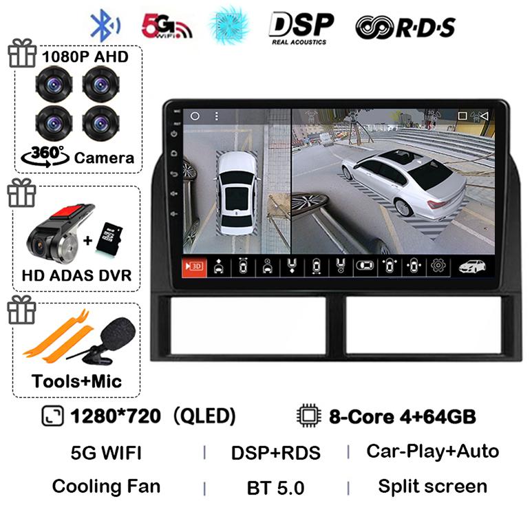 Android 14 Carplay Wifi+4G Car Radio For Jeep Grand Cherokee II WJ 1998-2001 2002 2003 2004 Multimedia Video Player GPS Stereo