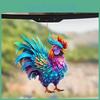 Charming Cartoon Rooster Design Car Hanging Pendant Perfect For Interior Decoration