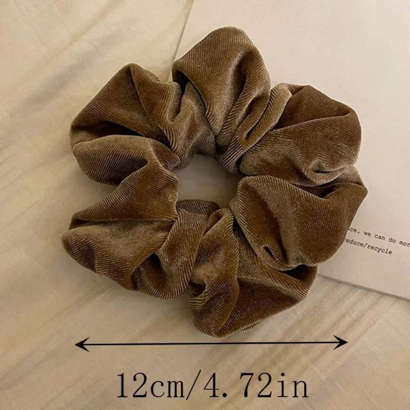 Winter Plüsch Weich Einfarbig Scrunchie für Frauen Vintage Elastizität Gummibänder Haargummis für Pferdeschwanz Kopfschmuck