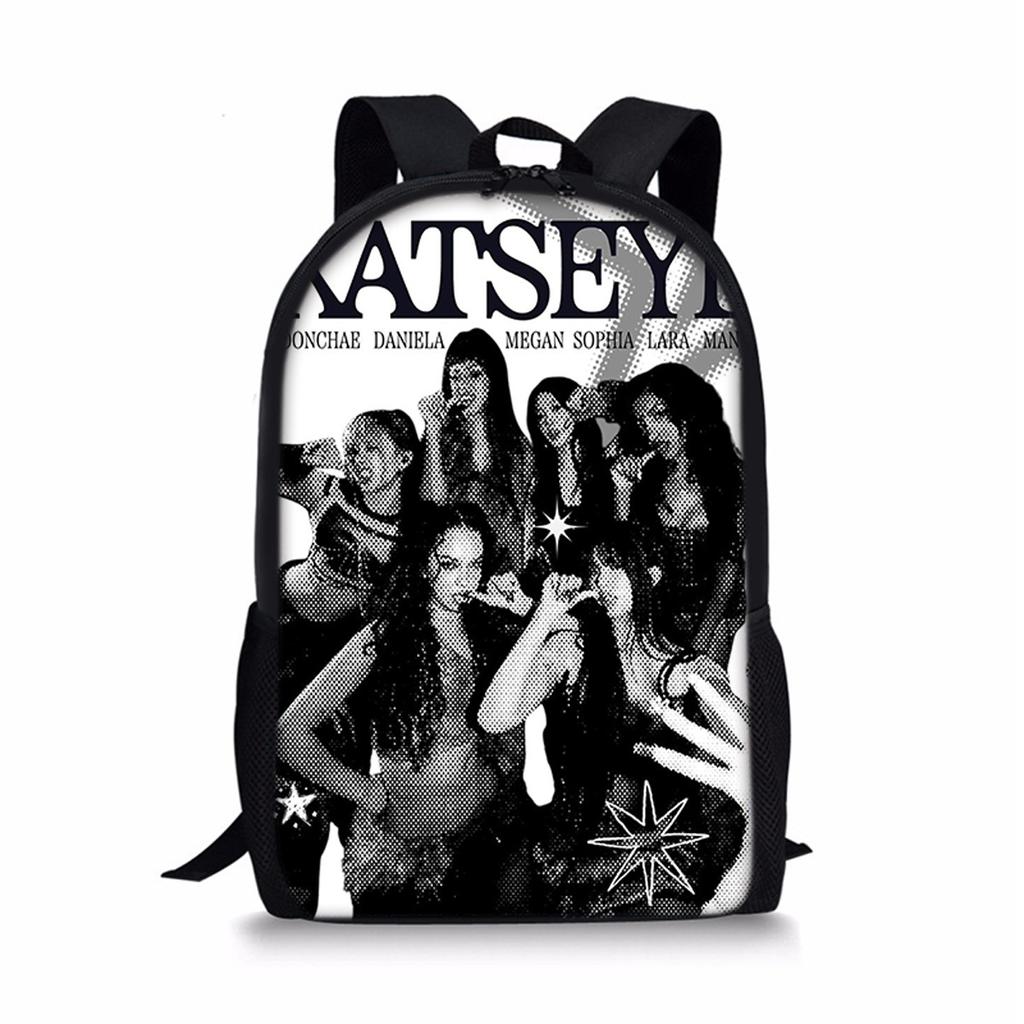 Popular Youthful Kpop Katseye Student School Bags Notebook Backpacks 3D Printed Oxford Waterproof Boys/Girls Travel Bags