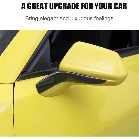 RT-TCZ Rearview Side Mirror Decoration Trim Cover Accessories for Chevrolet Chevy Camaro 2017 2018 2019 2020 2021 2022 (Carbon Fiber Grain)
