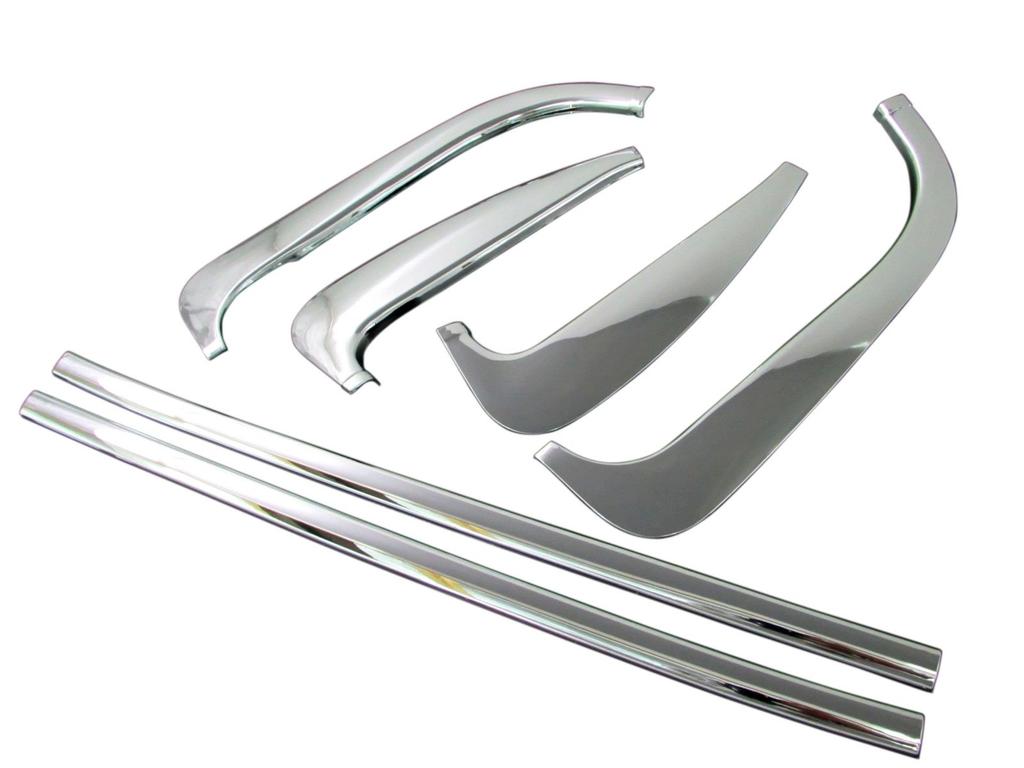BRIGHTZ Bluetec Canter Chrome Pillar and Chrome Window Mould Set Bluetec Canter 15846 (6 Pieces) [TRUCK-L-061]