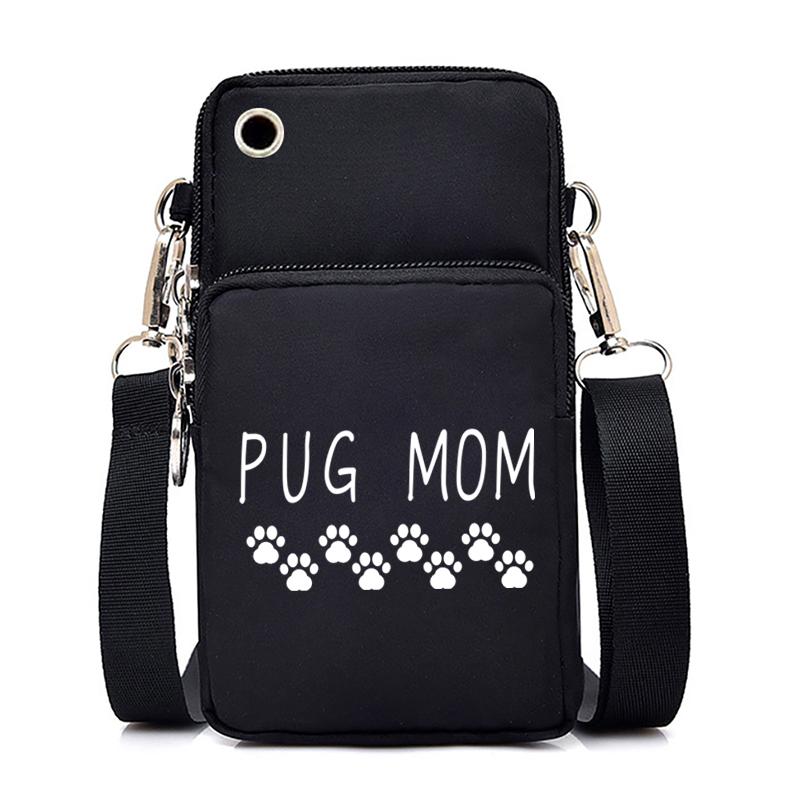 Cat and Dog Paw Print Mobile Phone Bag Small Crossbody Messenger Bag for Animal Lovers