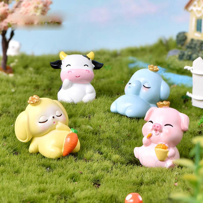 Adorable Resin Miniature Animal Figurines For Diy Bonsai And Succulent Decor