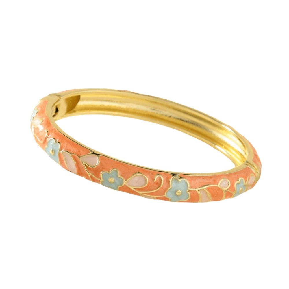 Floral Motifs Cloisonne Bangle Zinc Zinc Zinc Alloy Dropped Glaze Bracelet  Party Jewelry