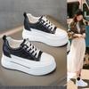 Small inner height increase thick-soled wedge heel 2025 summer new casual women's net shoes breathable and comfortable muffin white shoes