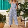 Womens Casual Overalls Jumpsuits Adjustable Straps Sleeveless Bohemian Comfy Rompers With Pocket
