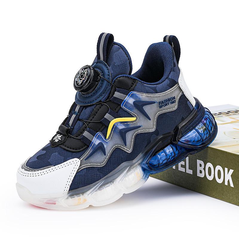 Fashion New Children's Casual Shoes Breathable Mesh PU Leather School Sports Shoes Lightweight Fashionable Wear-Resistant Running Shoes