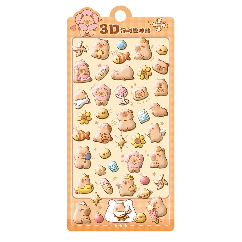 3D Embossed Cartoon Animal Stickers for Kids - Educational and DIY Toys for Elementary Students