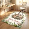 Easter Bunny Theme Crystal Velvet Rug Personalized Custom Name Text Soft Floor Mat Home Decor