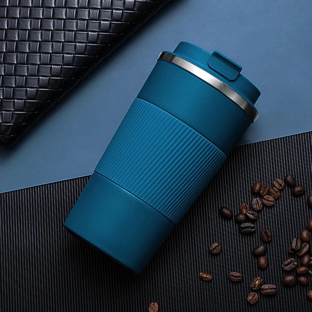 510ml 380ml Edelstahl Kaffeebecher Thermobecher Garrafa Caneca Rutschfest Reise Auto Thermisch Kaffee Tasse Thermobecher Isolierflasche