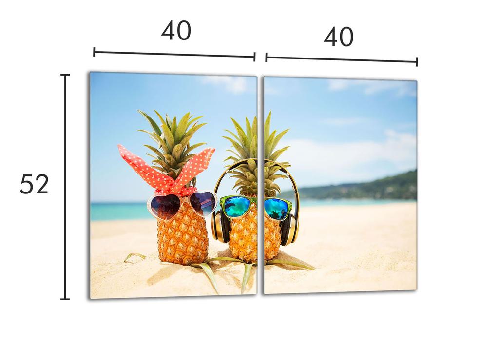 Szklana płyta ochronna na kuchenkę 2x40x52 Ananas