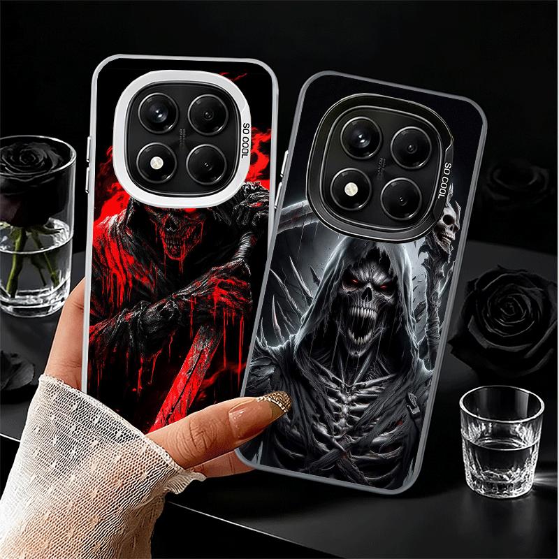Tod Sensenmann Schädel Sense Weiche Handyhülle für Xiaomi Redmi Note 13 14 15 Pro Plus 12S 12 11S 11 11T 10S 10 Stoßfeste Hülle
