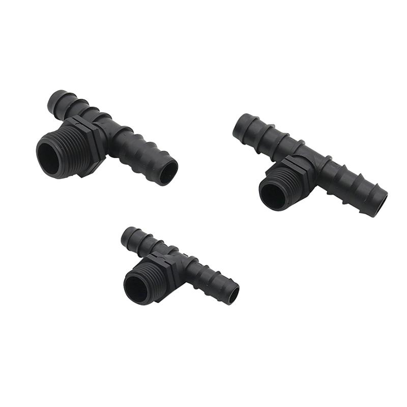 Hose Barbed Tee Connectors with Threaded Agriculture Irrigation Connections To DN16 DN20 Garden Hose Splitter 5 Pcs
