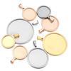 5pcs/Lot Thick 18/20/25/30/35/40mm Round Stainless Steel Round Blank Base for Pendants Tray Cabochon Cameo Bases Setting Jewelry