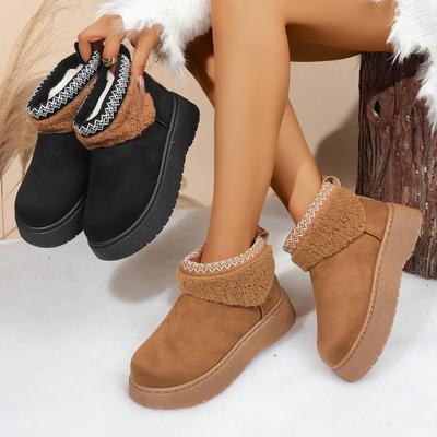 Large-sized Warm Snow Boots for Women, Short and Thick-soled Women's Boots, Cotton Shoes