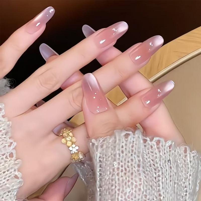 Crystal Cat Eye Gentle Summer-Style Handmade Nails - High Quality, Whitening Versatile False Nails