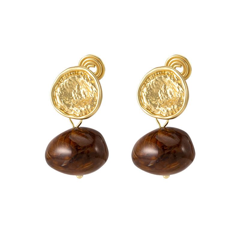 

Модные геометрические серьги, нерегулярные металлические ретро-серьги, катушка от комаров, зажим для ушей, без пирсинга