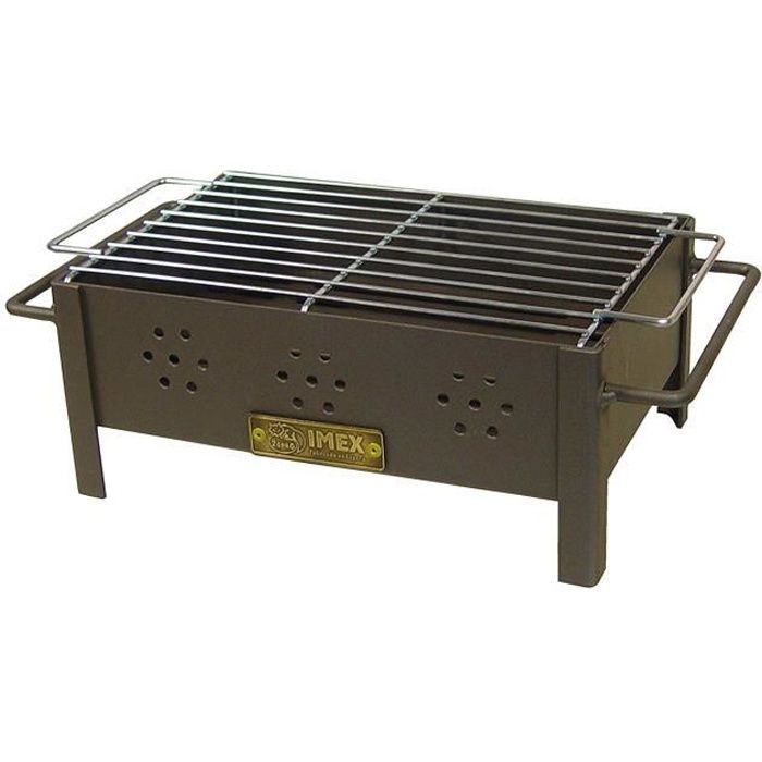 IMEX EL ZORRO Barbecue De Table Avec Grille Zinguée, Noir, 31 X 21 X 14 Cm - 71431.0