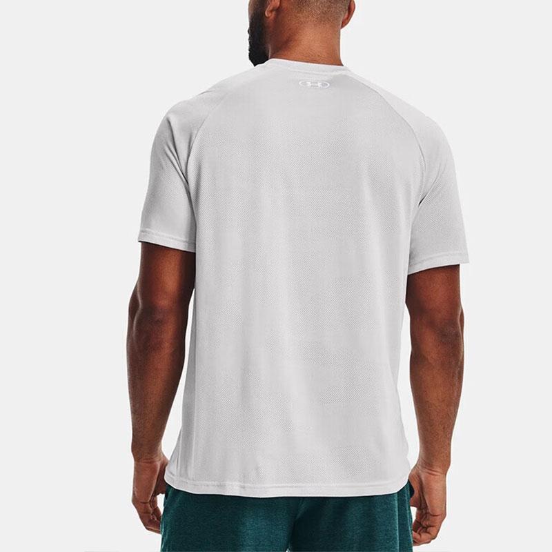 Under Armour Solid Color Fitness Training Breathable Running Short-Sleeve Raglan T-Shirt Men Tops Grey 1371203-014