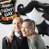 4Pcs Father's Day Foil Balloon Set, Large Gentleman Top Hat & Mustache Mylar Balloons, 18-Inch Star Balloons, Elegant Party Deco