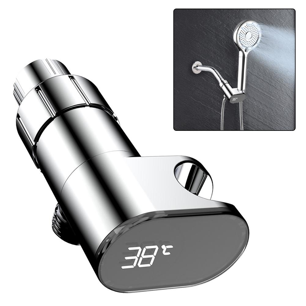 Digital Display Adapter Shower Head Holder Electroplating Dual Display Temperature Readings Water Temperature Monitoring China Mainland
