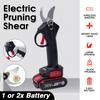 2pcs Cordless Pruner Lithium-ion Pruning Shear Efficient Fruit Tree Bonsai Pruning Electric Tree Branches Cutter Landscaping 36VF