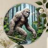 1pc 8x8 Inch Round Sasquatch Metal Sign Waterproof Weather Resistant Wall Decor Frameless Washable Aluminum Plaque