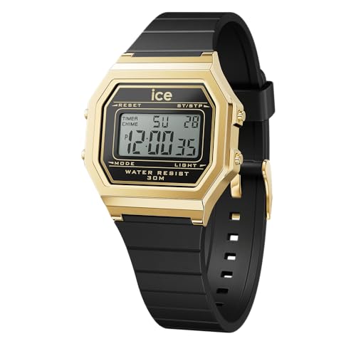 Authorized Distributor [Ice Watch] Ice Watch Digital Women s Watch 022064 ICE digit Retro Black Gold Small