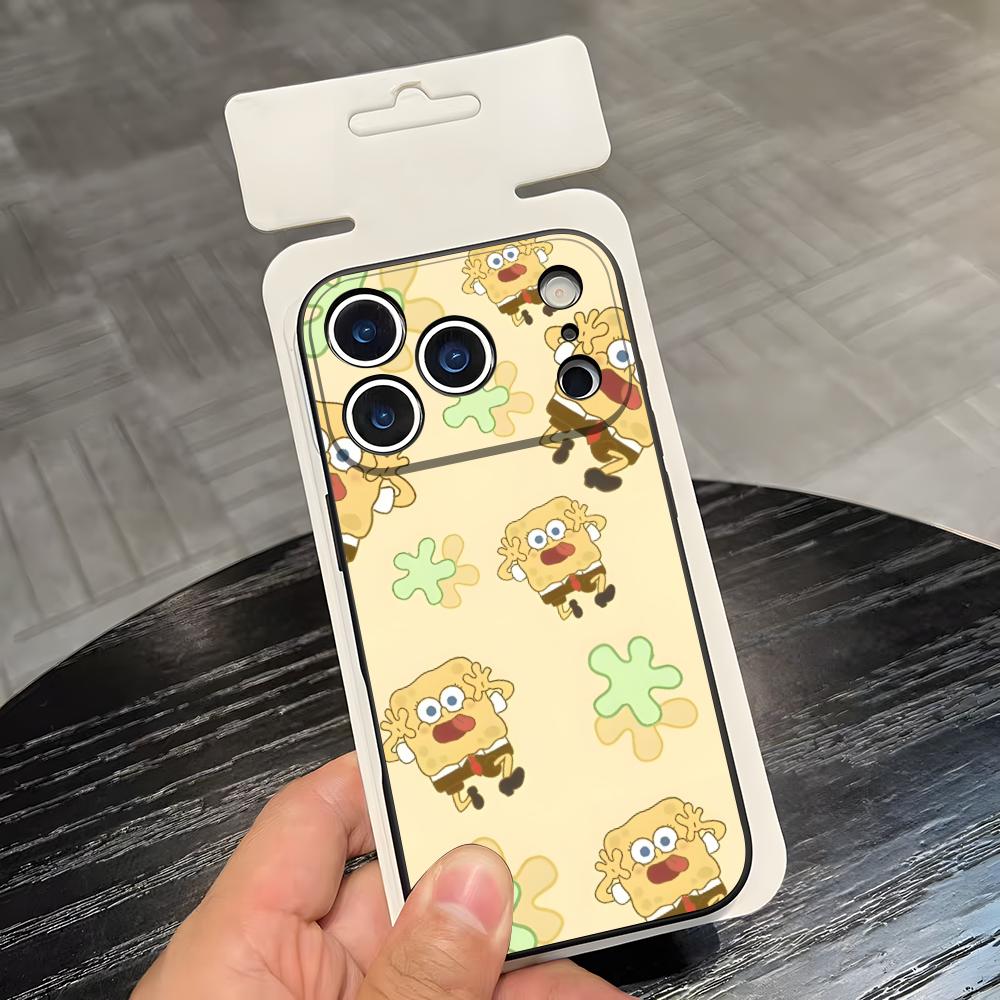 

S-SpongeBob P-Patrick Star Phone Case For IPhone 17 Air 16 E Pro Max 15 14 13 Mini 12 Pro 11 Max Plus Black Soft Shell iPhone17 Pro Max
