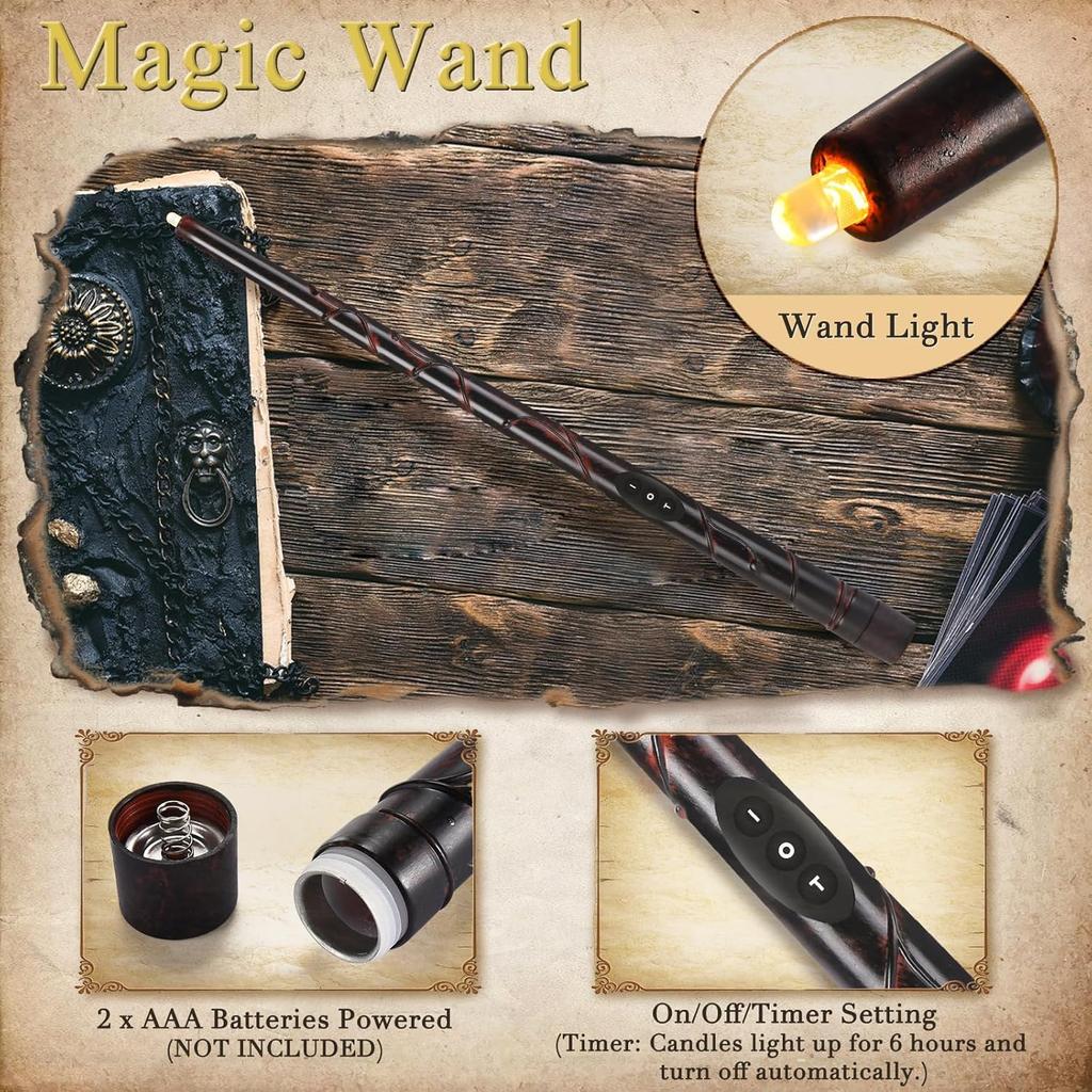 Floating Candles with Wand 12PCs Magic Hanging Candles with Flameless Candle with Wand Remote 3D Decorations for Halloween Party