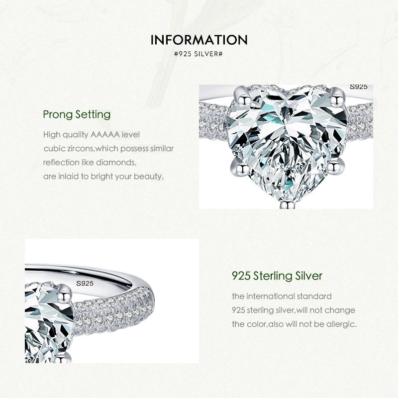 Modian 925 Sterling Silber Exquisite Funkelnde Herzen Cut CZ Romantische Marke Fingerring Für Frauen Aussage Hochzeit Schmuck