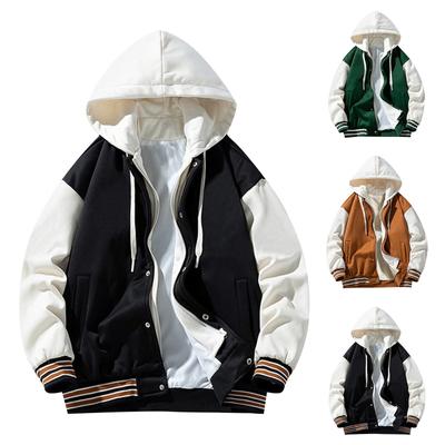 Cappotto Invernale da Uomo Finto Due Pezzi con Cerniera e Cappuccio, Cappotto Caldo Ispessito