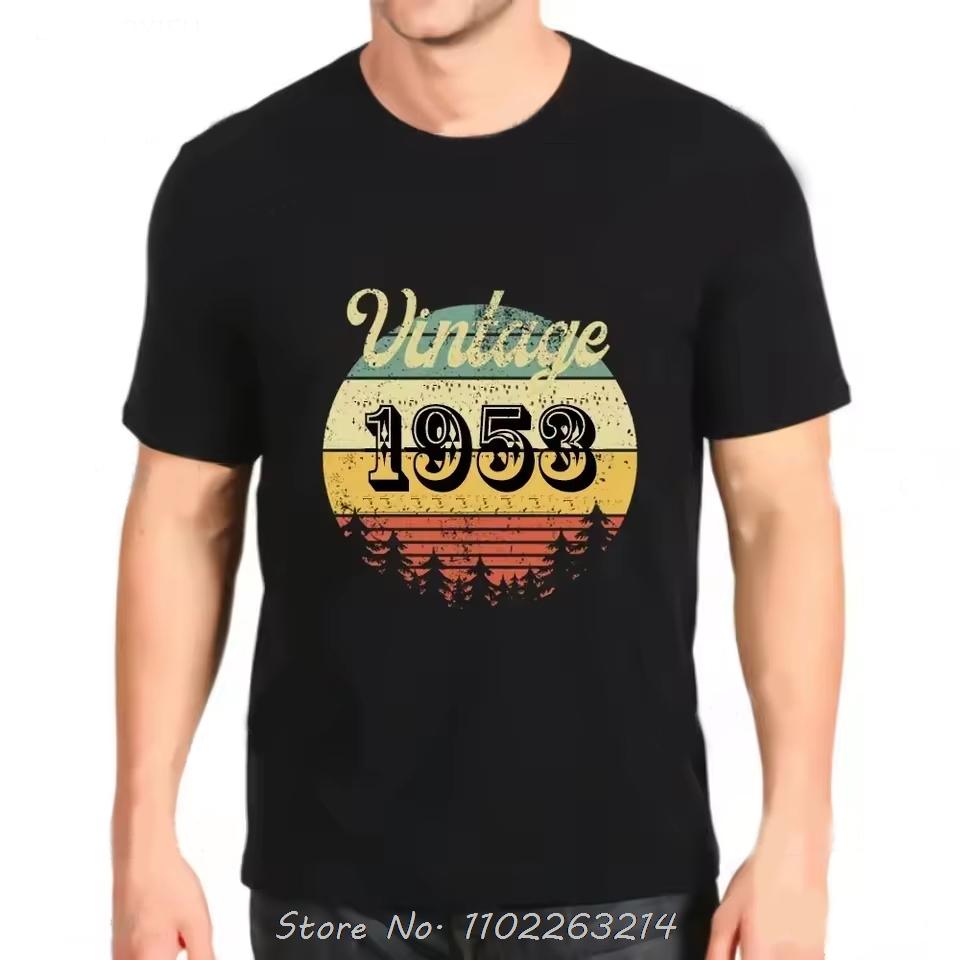 Made In 1953 Men's Clothing Dad And Grandpa Oversized T-shirt Born In Serial Cotton Tshirt Vintage Fashion Fitness T Shirt