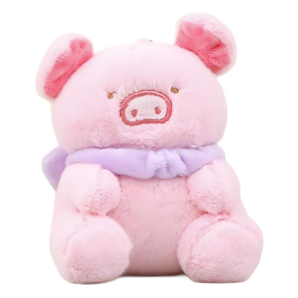 Charming Butterfly Pig Plush Keychain Soft Short Plush Piggy Toy Doll