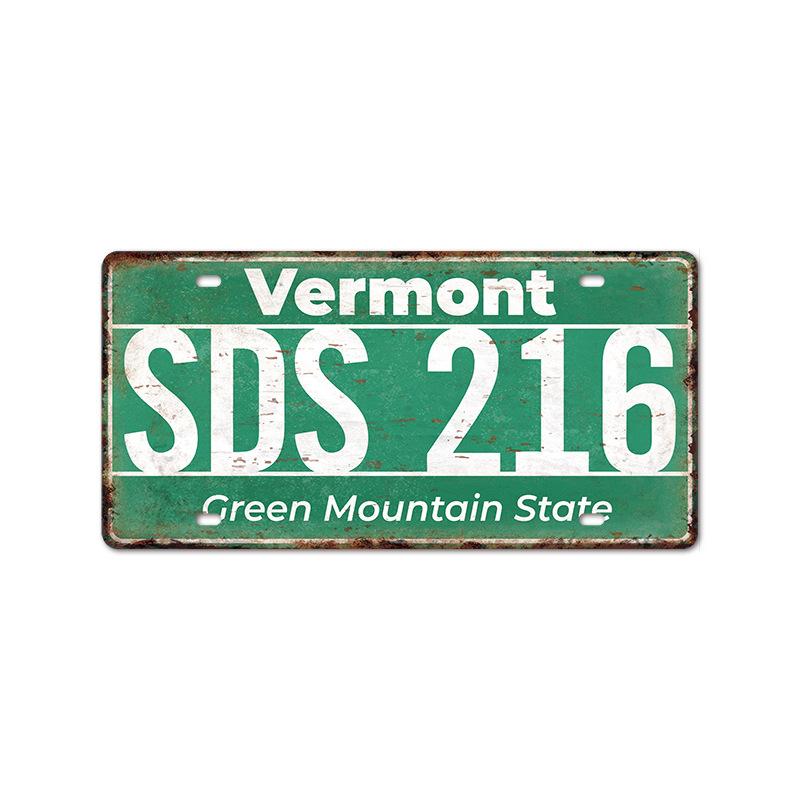 Vintage Tin Art with 1530 License Plate Design: Ideal for American - style Background Wall Decor