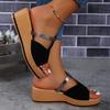 Mode Neue Zehenfreie Damen Keilsandalen Weiß Sommer Mode Atmungsaktive Bequeme Sandalen Frau Schnalle Damen Schuhe Frau Schuh