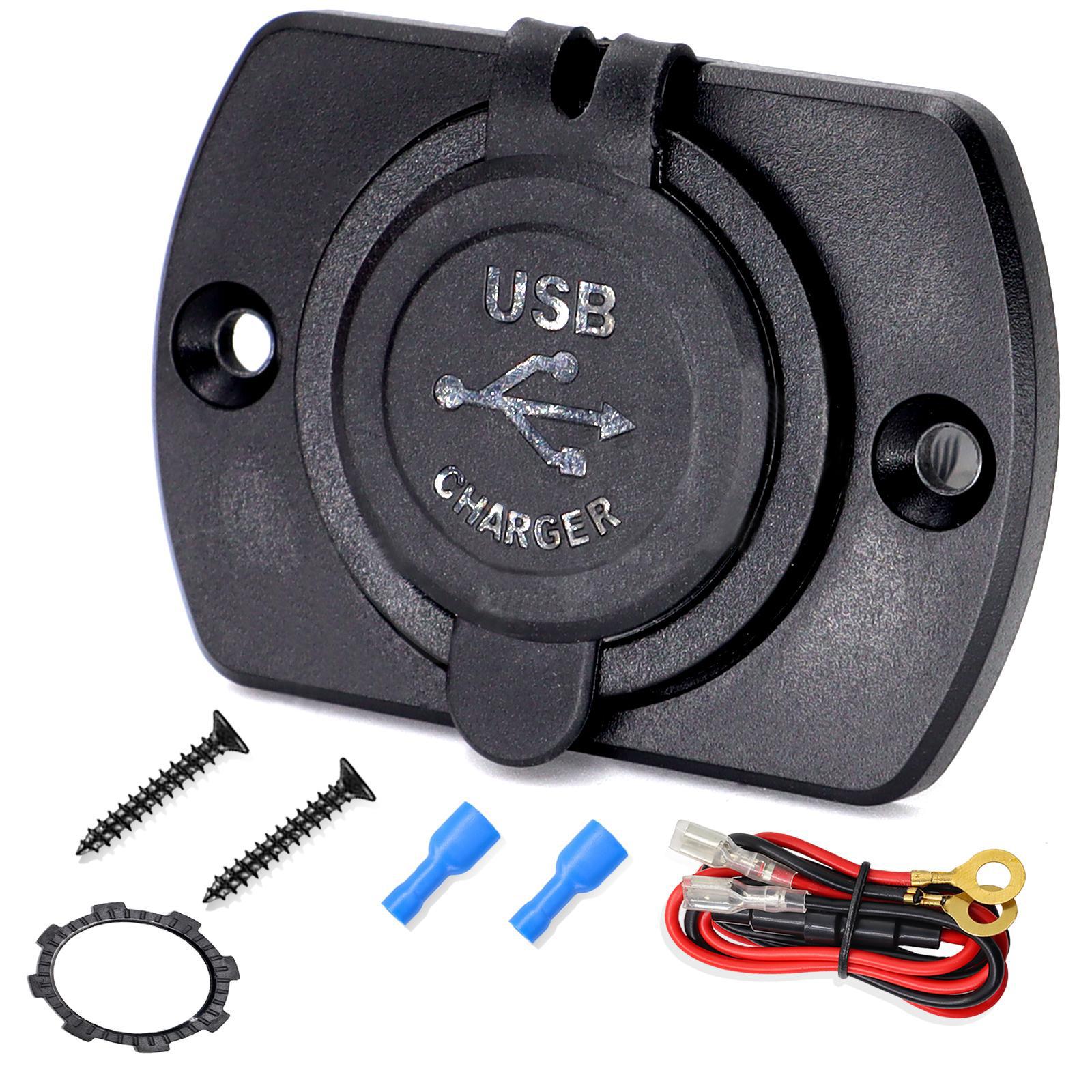 

Универсальное автомобильное зарядное устройство для мотоцикла, 4,2 А, двойной USB, 2 порта, розетка, панель, адаптер питания для телефона, розетка 12-24 В, светодиодный светильник, водонепроницаемый авто чёрный