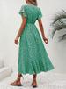 Bohemian Floral V-Neck Short Sleeve Wrap Dress with Belt