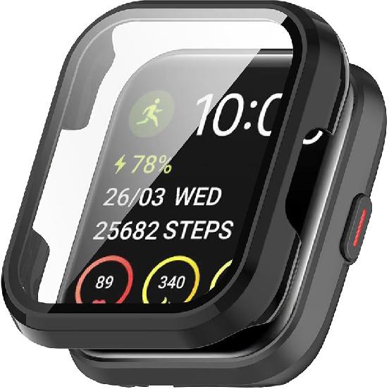 RuenTech Compatible with SKG V7/V7 Pro Smart Watch Case Cover, Screen Protector with Tempered Glass Film PC Protective Case for SKG V7 Smart Watch